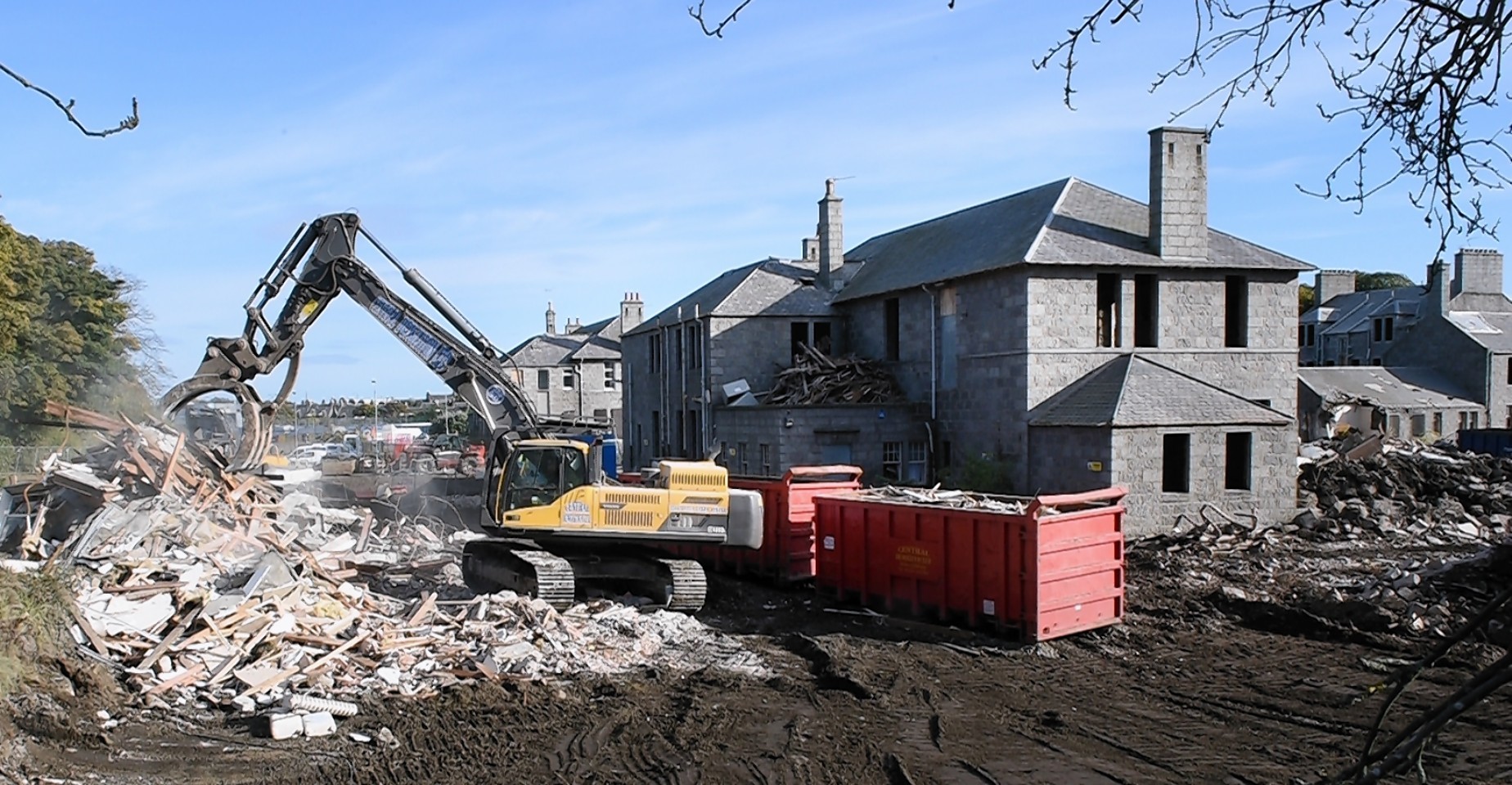 Demolition work at Cornhill Hospital in Aberdeen