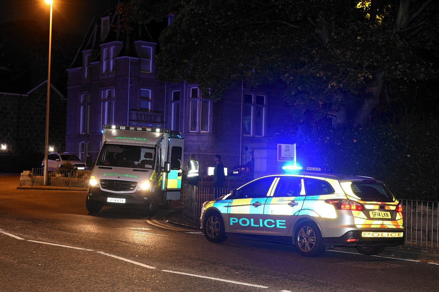 An RTC involving a pushbike on the junction with Forest Road and Queen's Road, Aberdeen. 
Picture by Jim Irvine  16-10-15