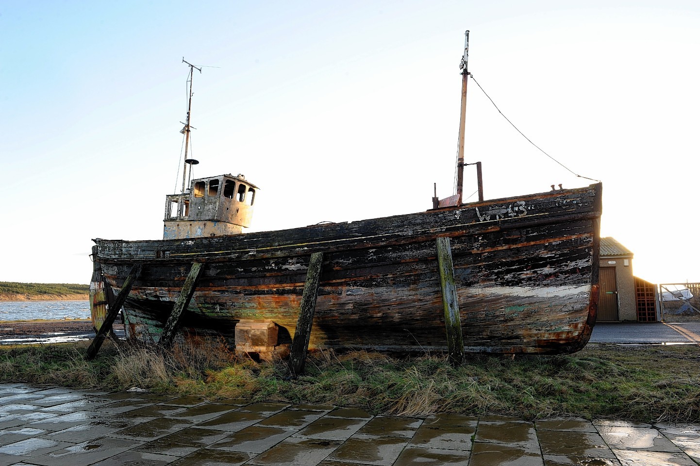 The century-old fishing boat in Burghead