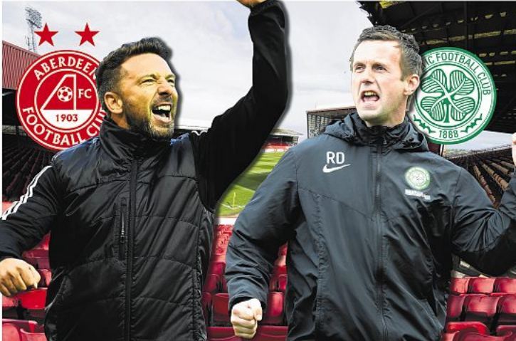 Derek McInnes and his team face Ronny Deila's Celtic this afternoon