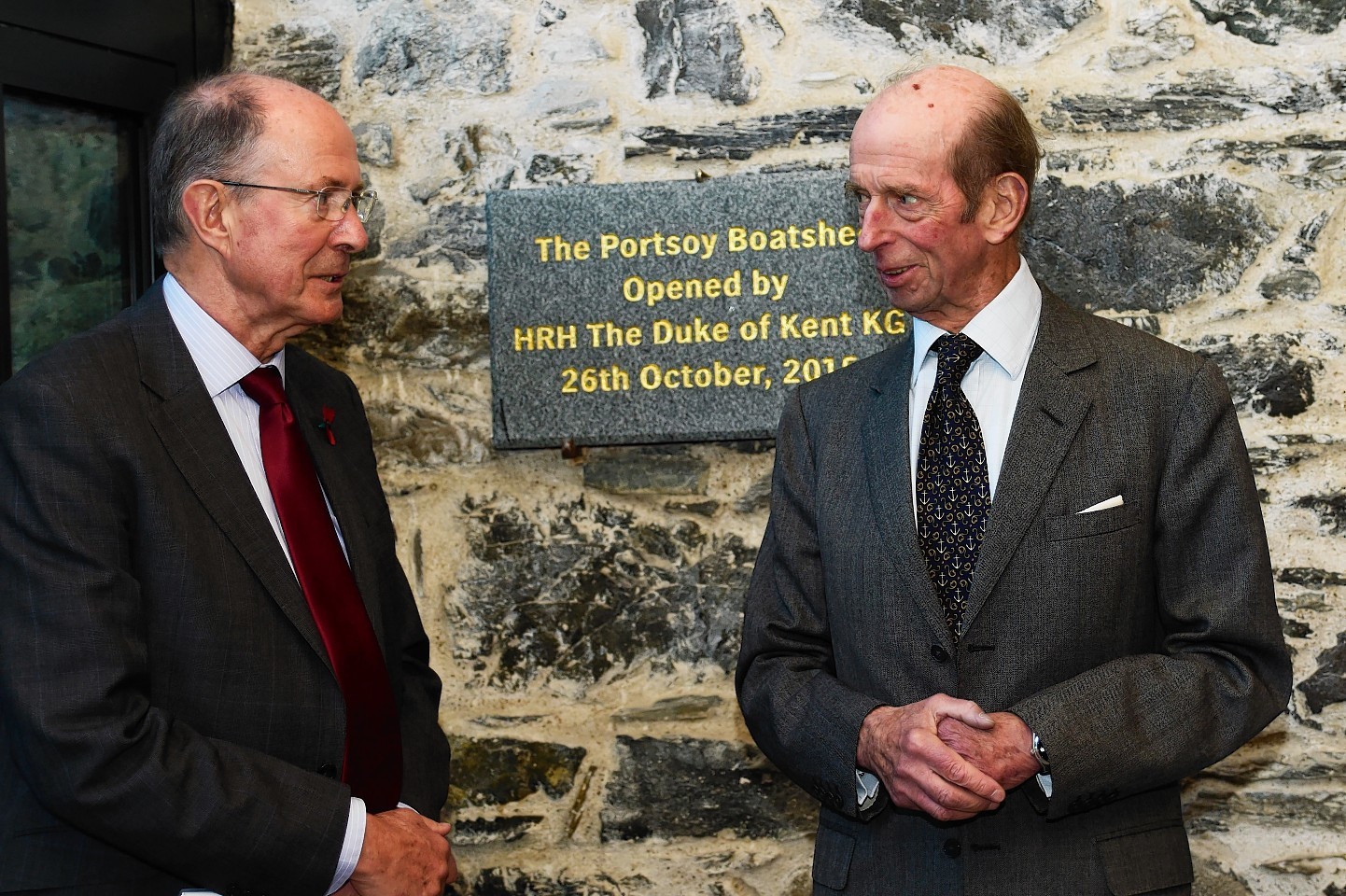 The Duke of Kent with Roger Goodyear on his visit to Portsoy