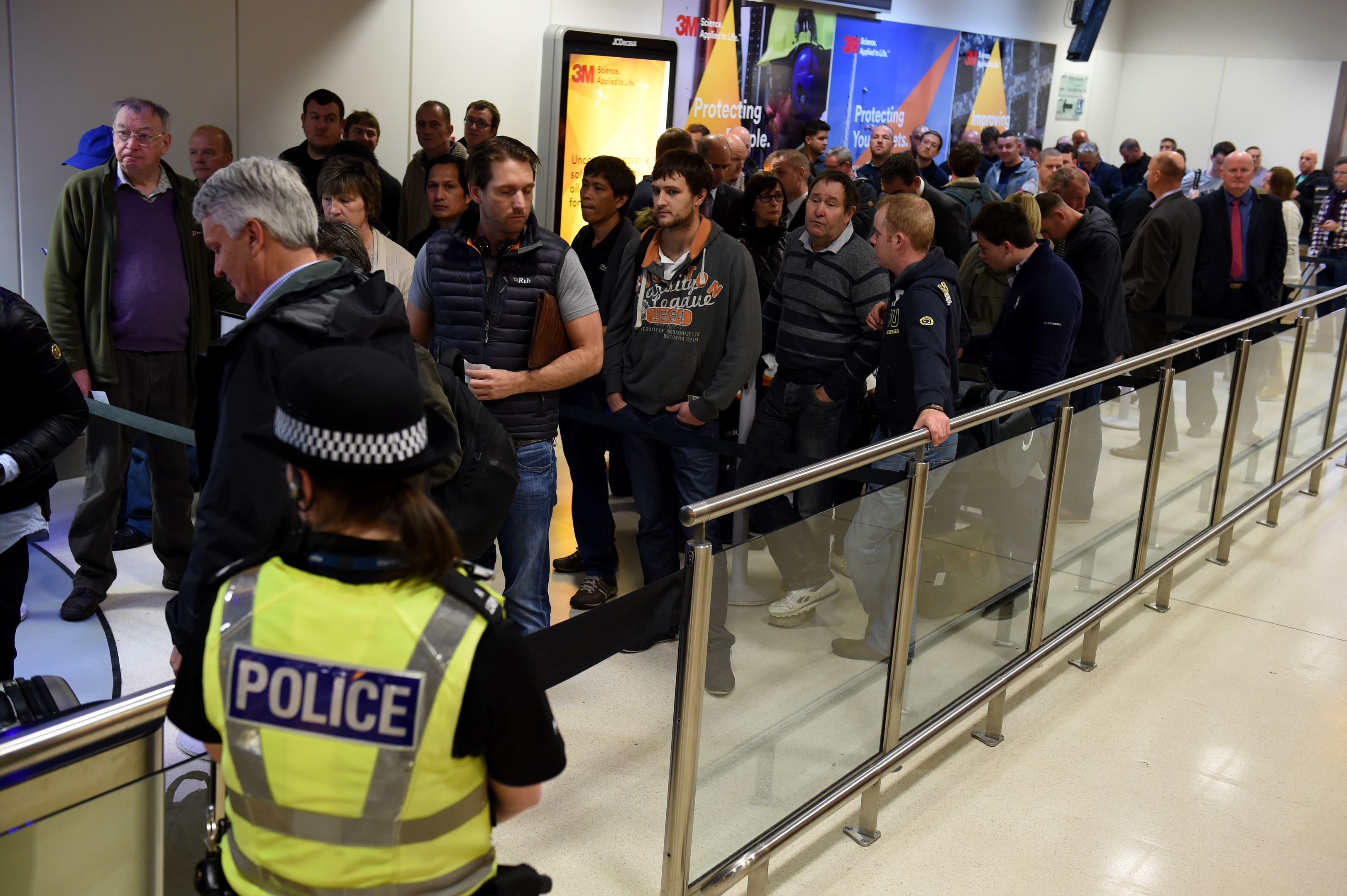 The departure lounge at Aberdeen International Airport was evacuated due to a security alert. Pictures by KENNY ELRICK   