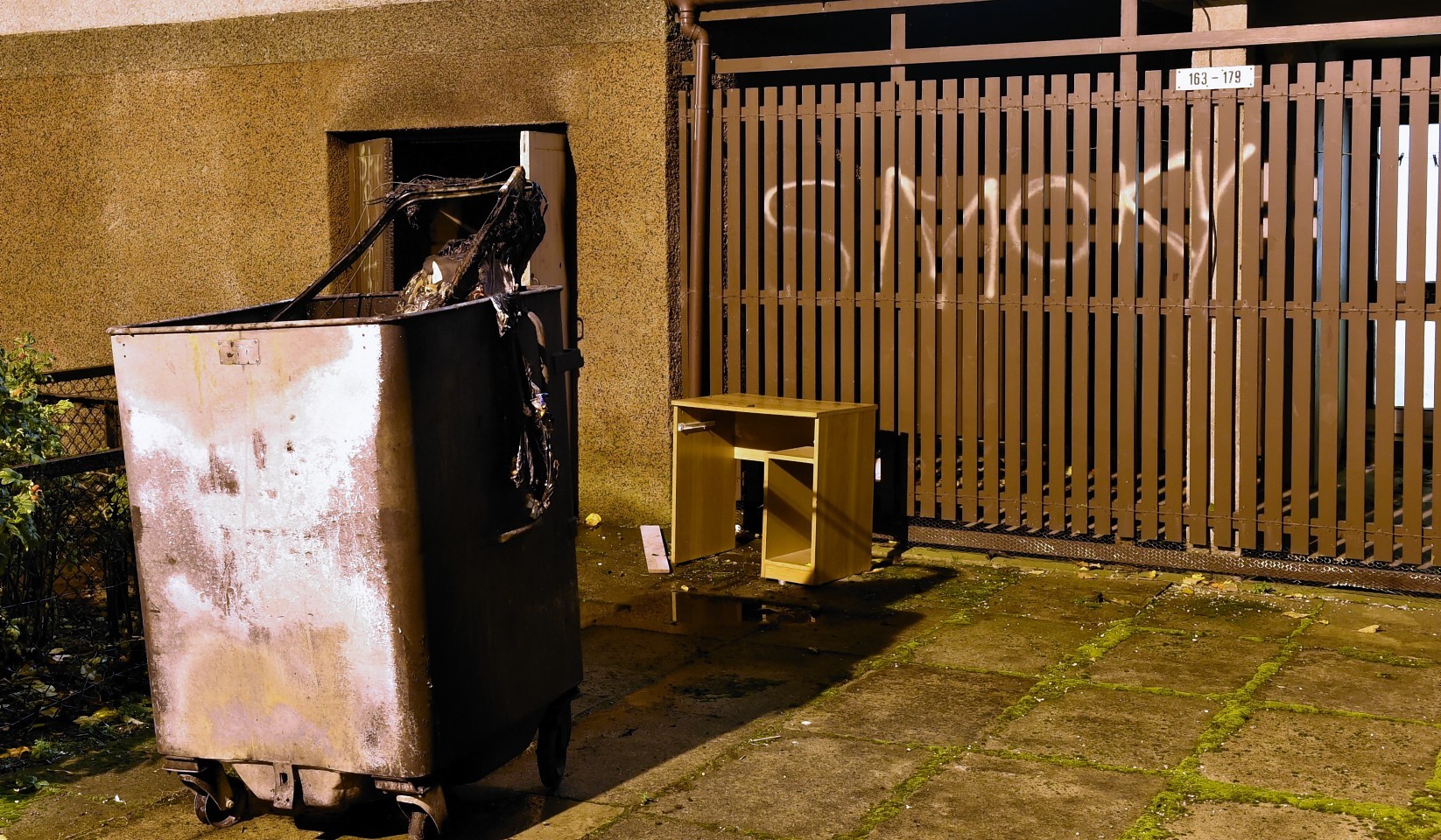 The scene of the Farquhar Avenue fire in Aberdeen