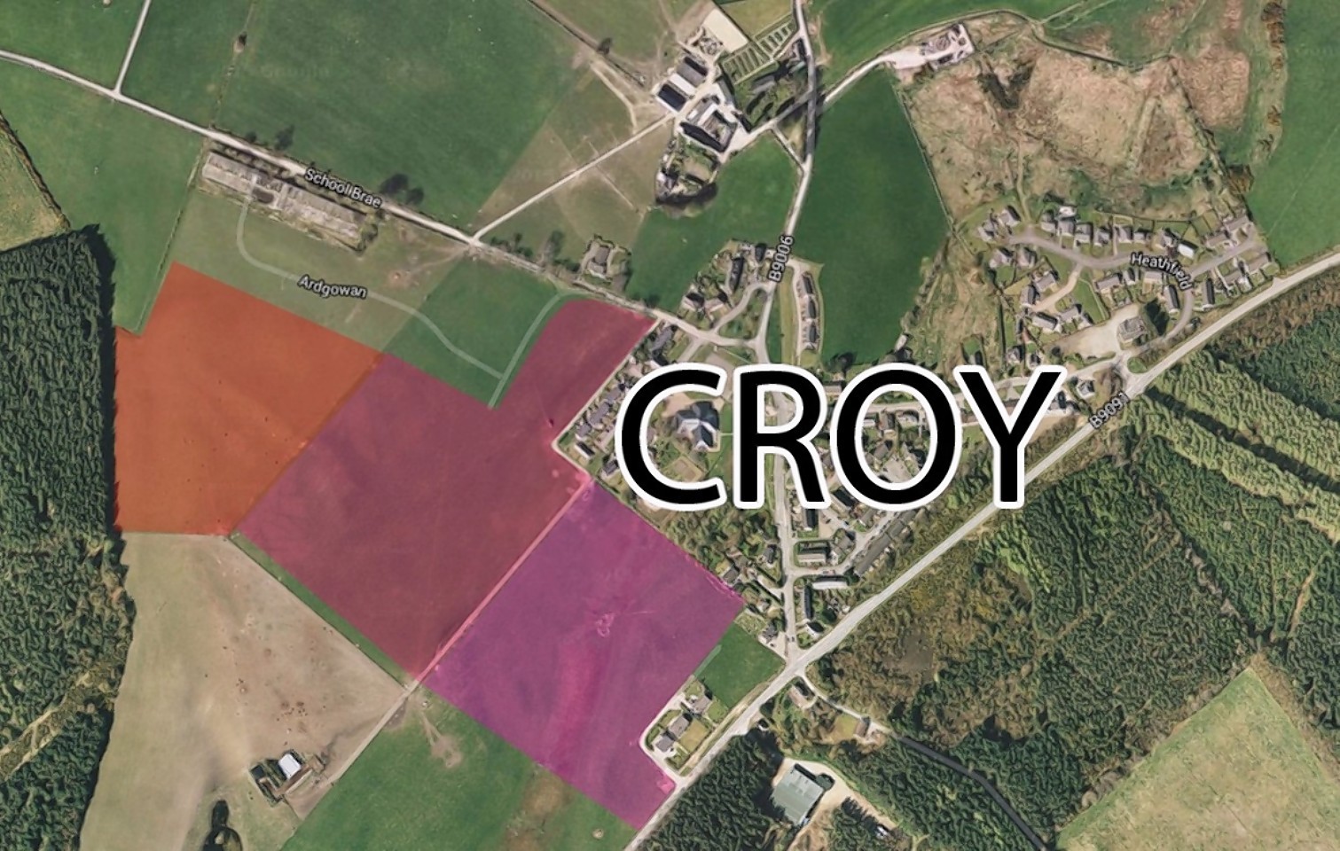 Map of the housing plans for Croy