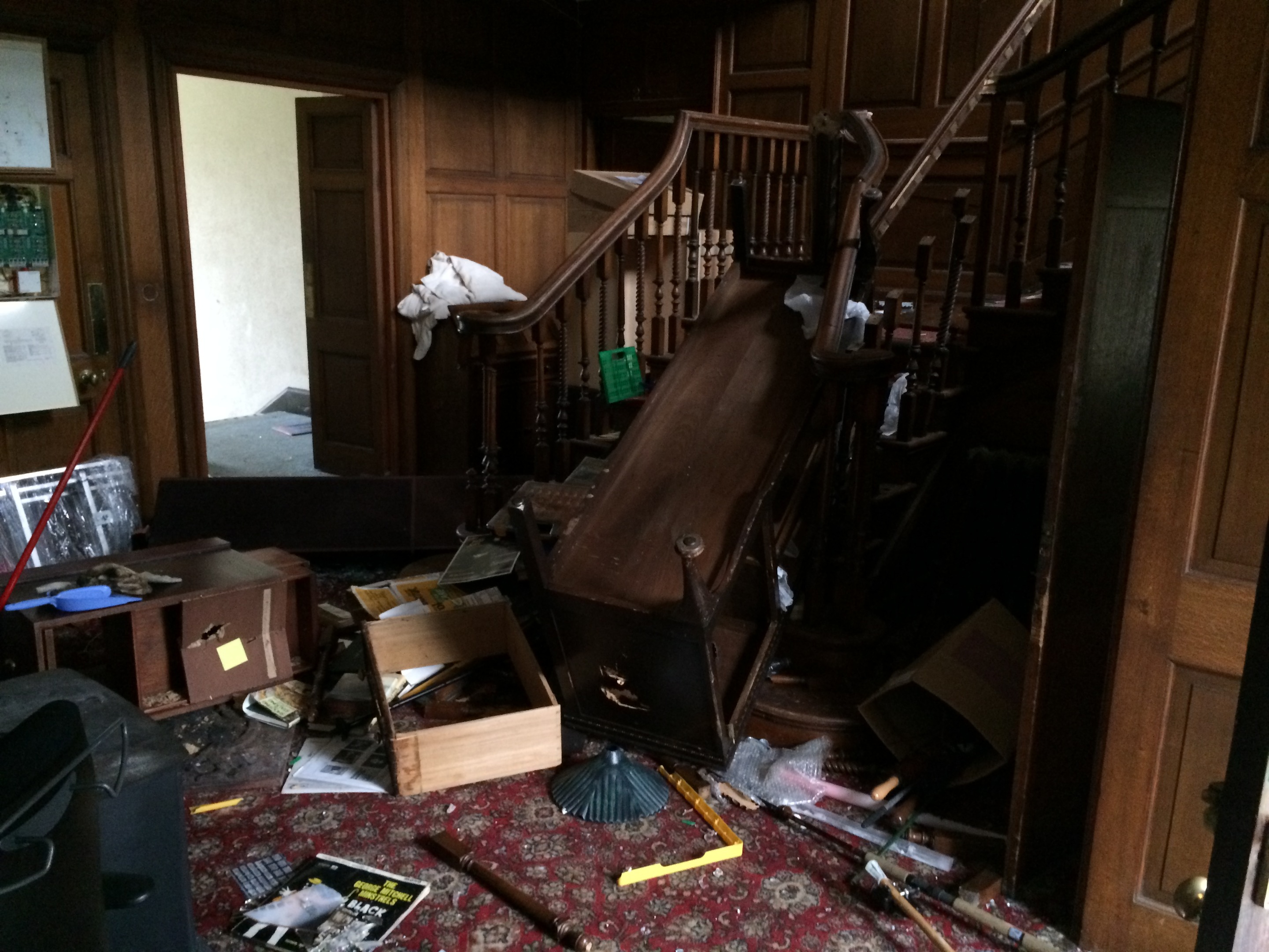 Inside the mansion has been torn apart