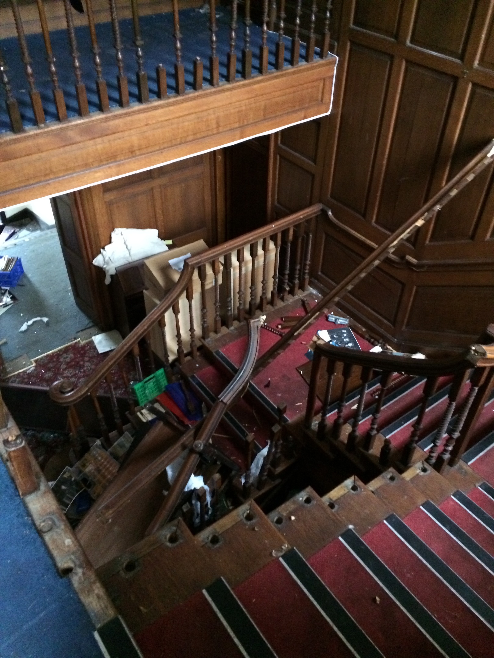 Inside the mansion has been torn apart