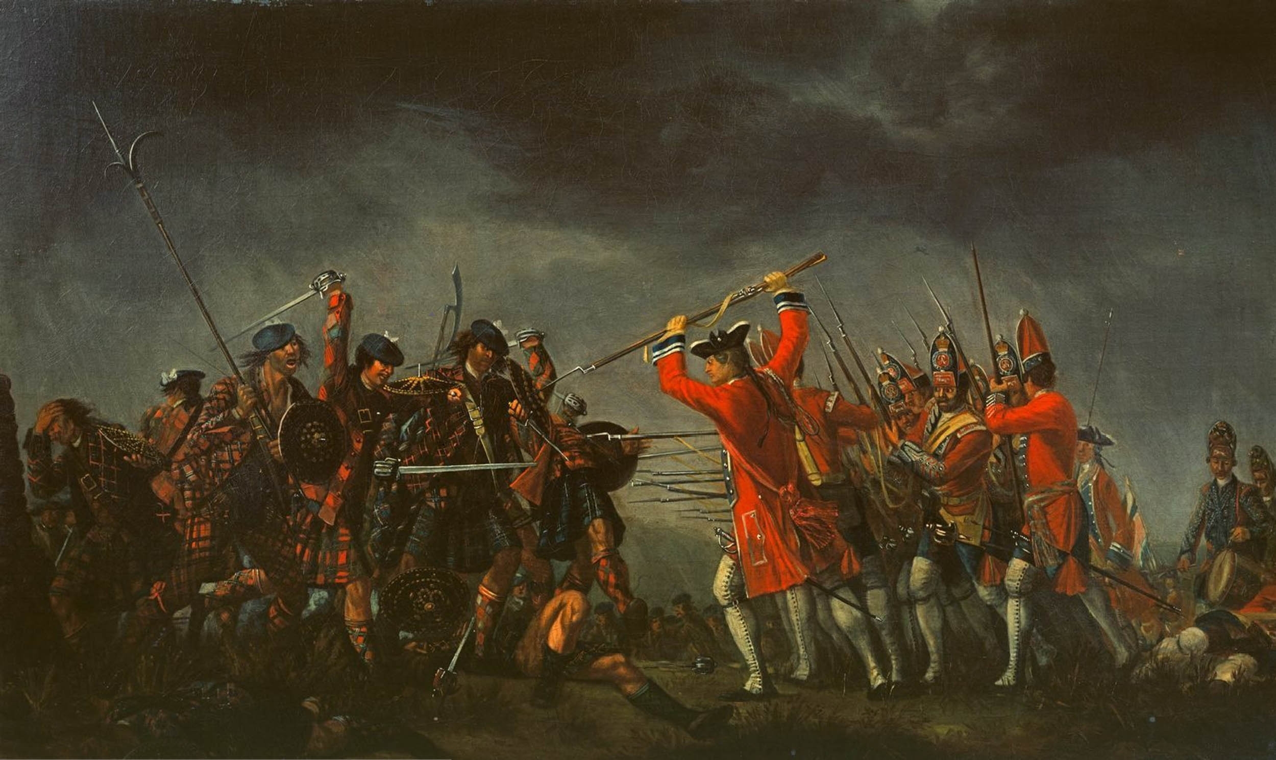 A depiction of the Battle of Culloden, where James and John Rattray fought alongside Bonnie Prince Charlie