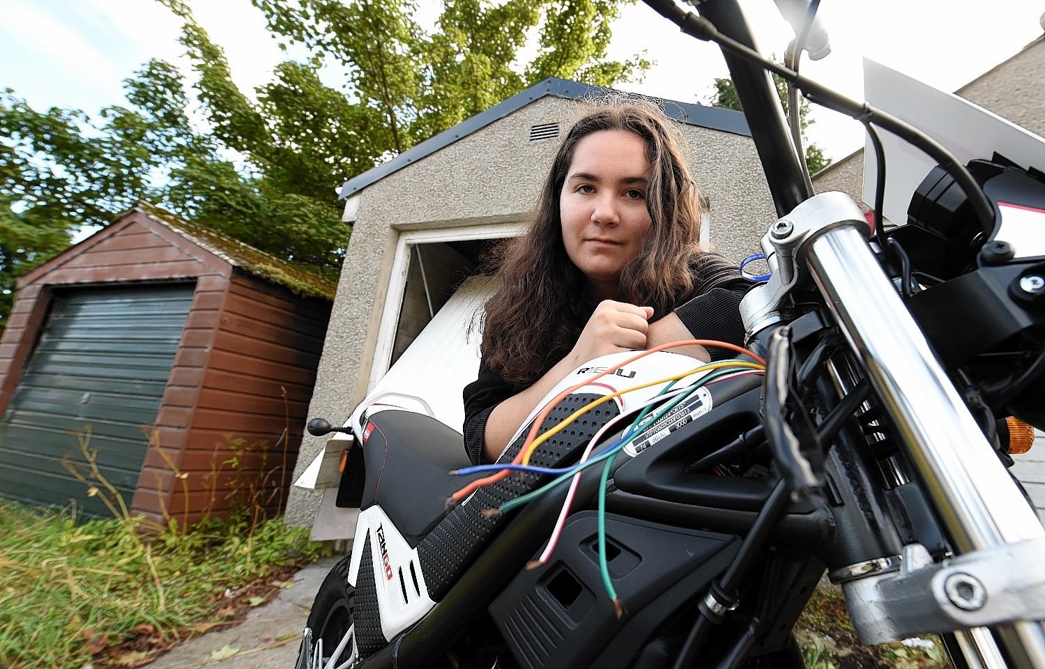 Jackalynn Walker, Bucksburn, Aberdeen, happy to get her stolen bike back. 
Picture by JIM IRVINE  13-9-15