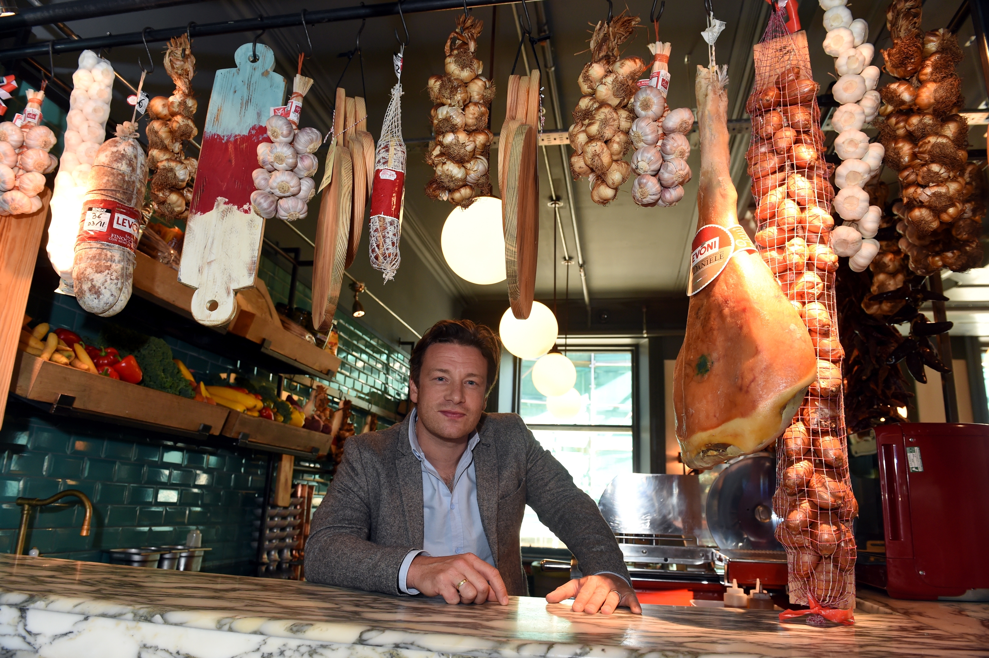 Jamie Oliver makes a visit to Jamie's Italian Restaurant, Union Street, Aberdeen. In the picture is Jamie.