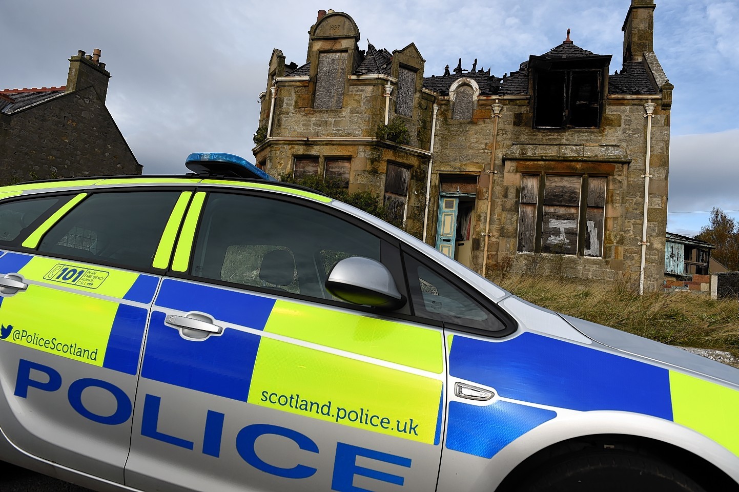 The scene of the fire at Prospect Terrace, Lossiemouth