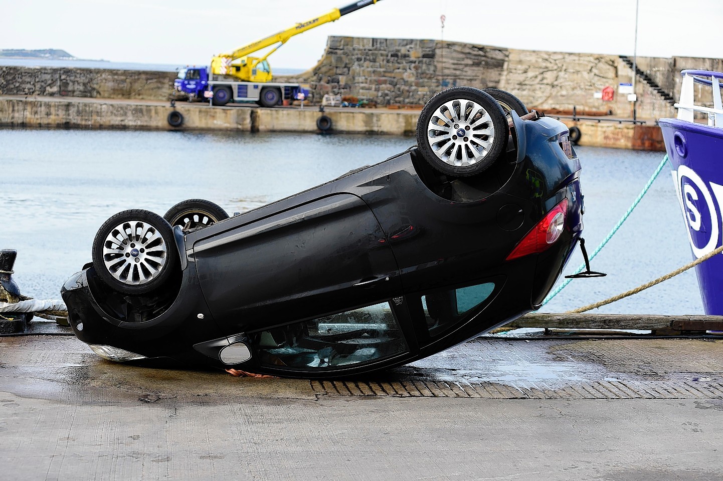 THE FORD KA WHICH WENT INTO MACDUFF HARBOUR.(KING/BROWN)