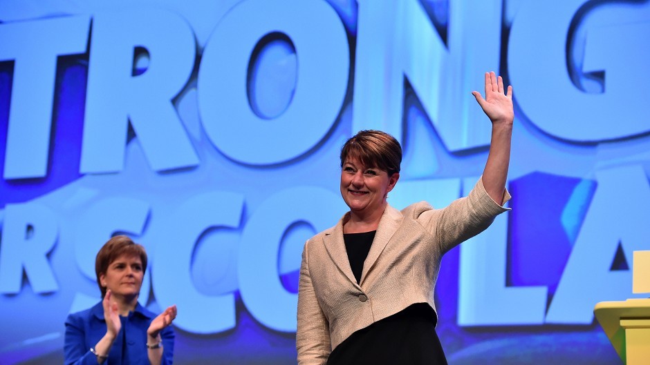 Plaid Cymru leader Leanne Wood, alongside First Minister Nicola Sturgeon at the SNP's conference in Aberdeen, where Ms Wood told delegates that Wales could learn lessons from Scotland