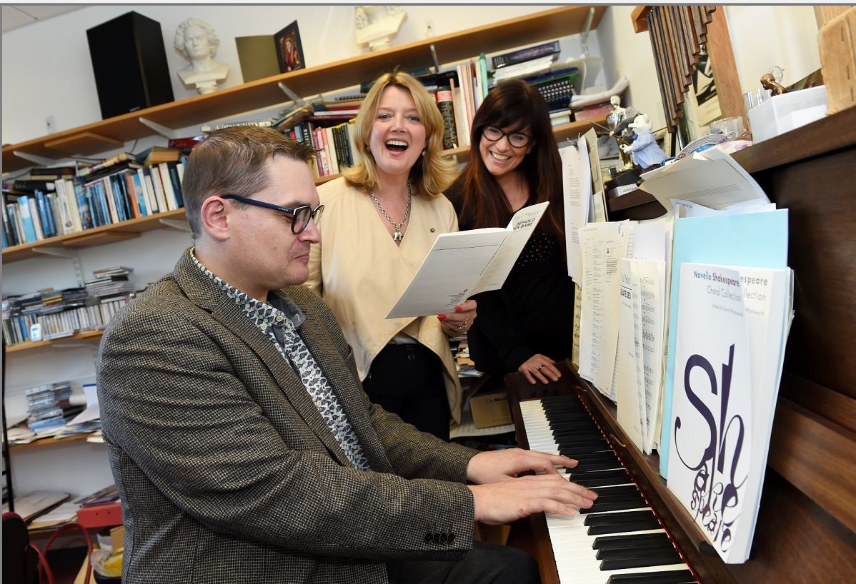 : Choirs judge Paul Mealor with organisers Fiona Kennedy and Laura Pike who are organising an amature choir contest at Aberdeen Beach Ballroom in aid of VSA. 
Picture by KEVIN EMSLIE