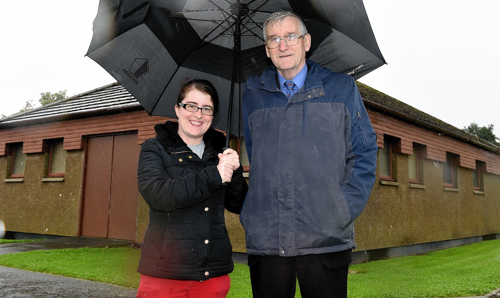 Making Potterton a better place staring with the sports pavillion. In the picture are Wendy Milne-Emslie and the Rev Andy Cowie. 
Picture by Jim Irvine   7-10-15