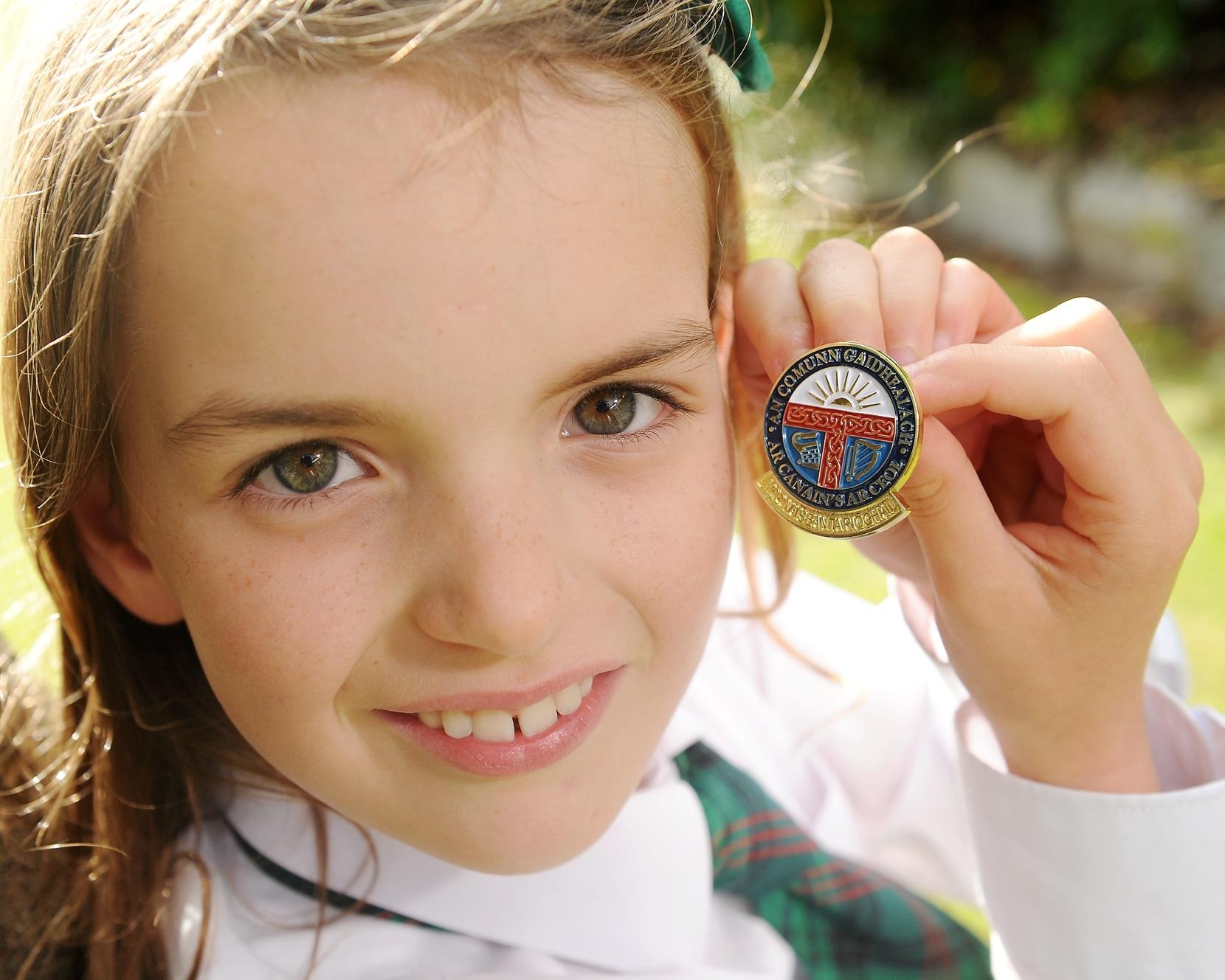 Picture by SANDY McCOOK   13th October '15 Royal National Mod Oban 2015 (Tuesday)  Isabella Somerville of Milton of Leys, Inverness and a pupil of the Inverness gaelic School with her gold medal for singing a prescribed song in the 8 years category.
