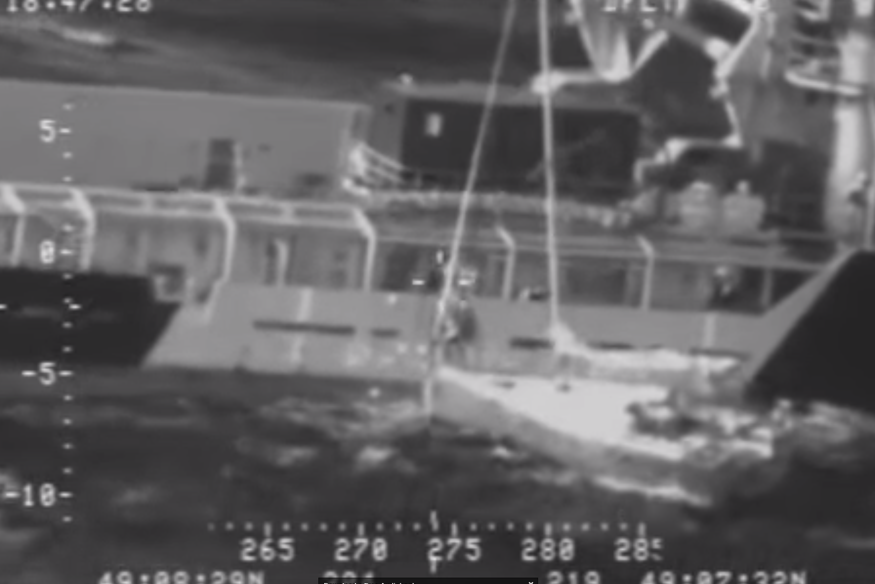 Coastguard footage of the operation