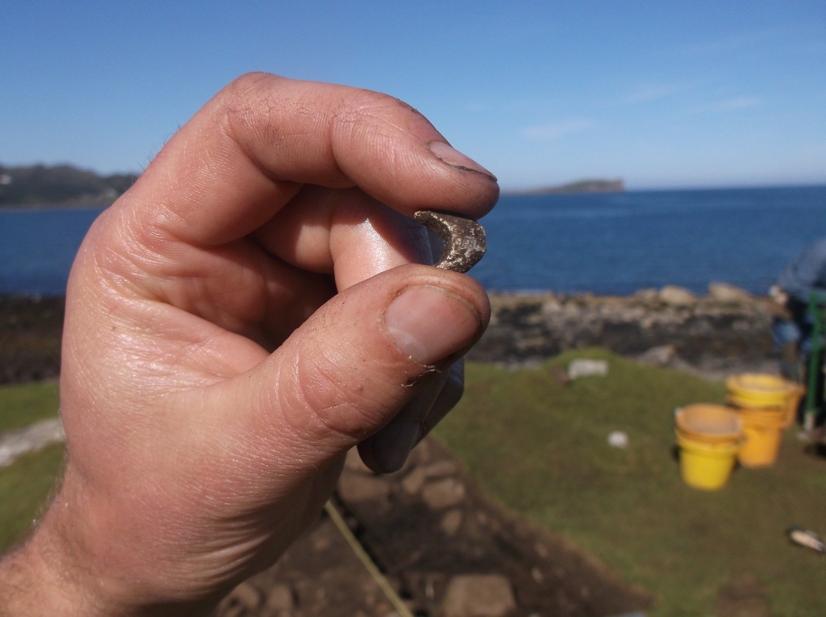 A fragment of bone recovered in Staffin
