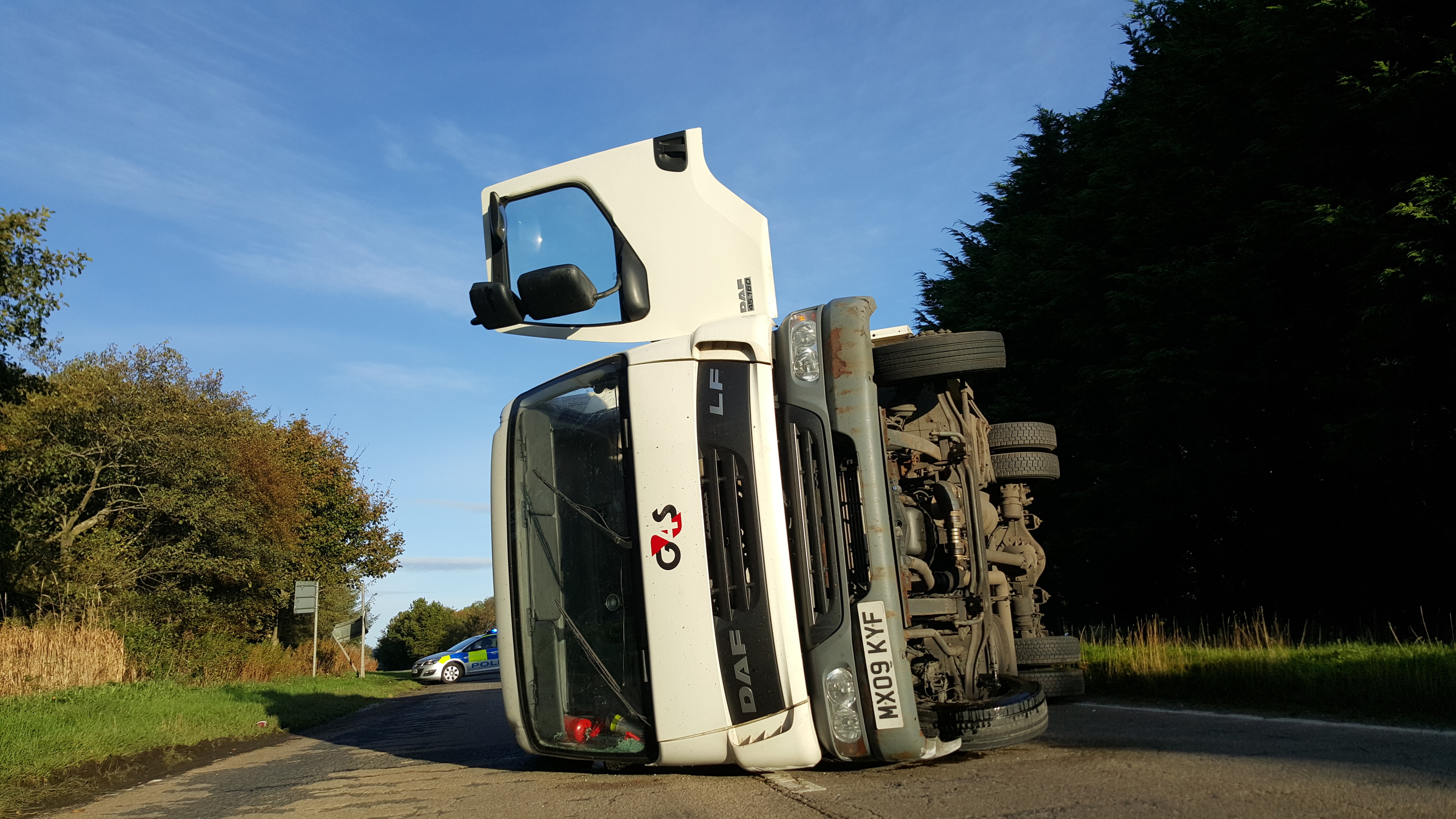 The overturned G4s vehicle