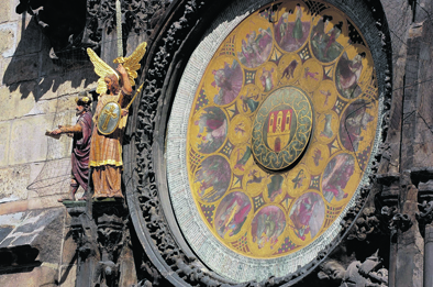 The astrological clock on the old town hall in Prague