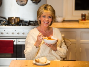 Ruth Langsford with a bowl of Heinz soup