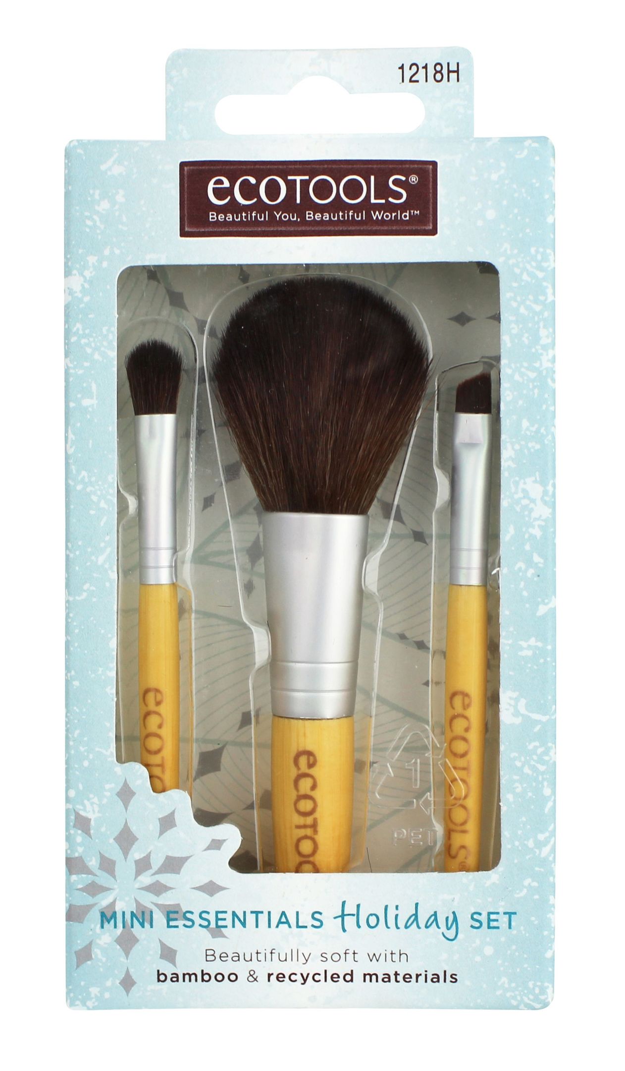 Undated Handout Photo of the Ecotools Mini Essentials Holiday Set, available from Boots. See PA Feature BEAUTY Party Season. Picture credit should read: PA Photo/Handout. WARNING: This picture must only be used to accompany PA Feature BEAUTY Party Season. WARNING: This picture must only be used with the full product information as stated above.