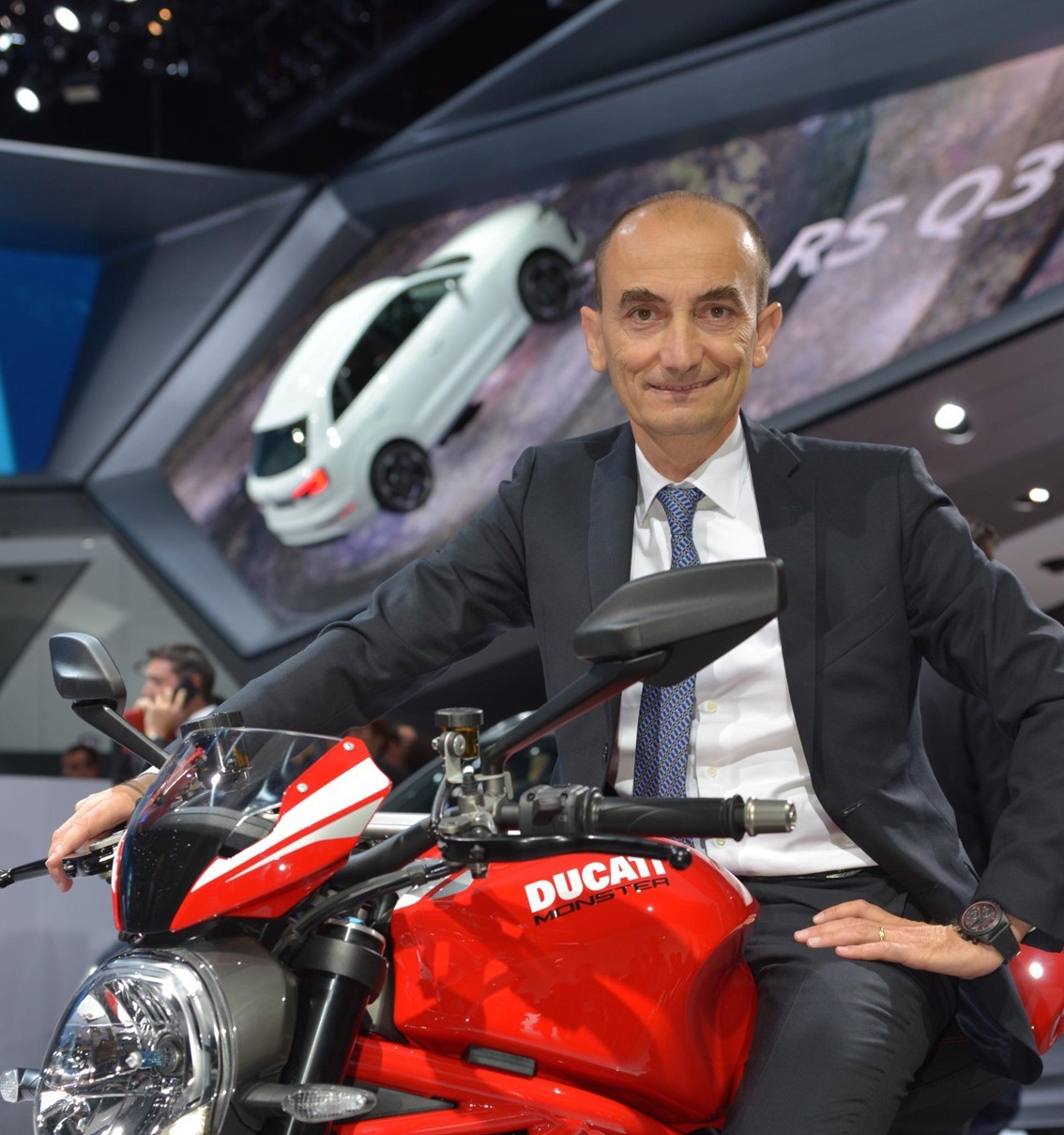 Ducati CEO Claudio Domenicali astride the 2016 Monster 1200 R