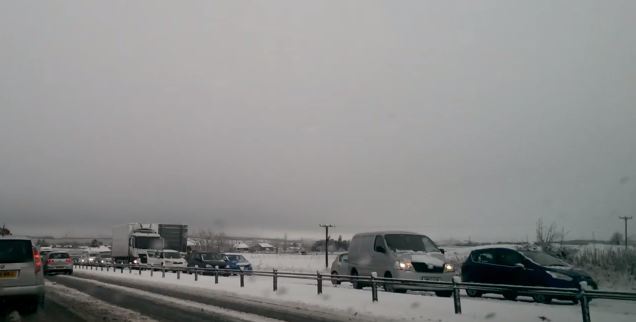 Traffic stuck on the A90