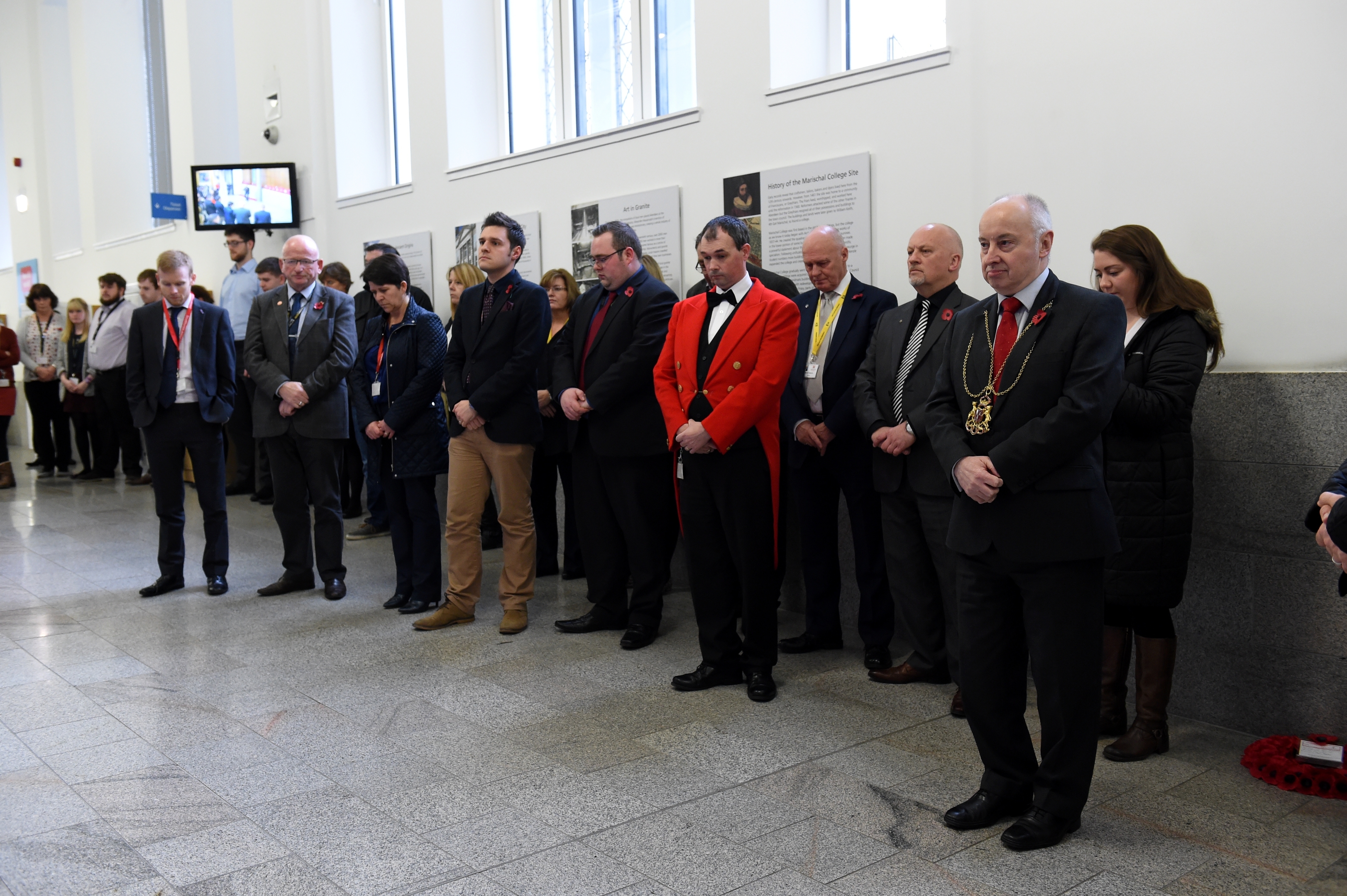 Aberdeen Lord Provost George Adam joined council staff and members of the public at Marischal College 