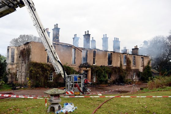 Blackhills House, near Elgin, following a major fire. Pictures by Gordon Lennox