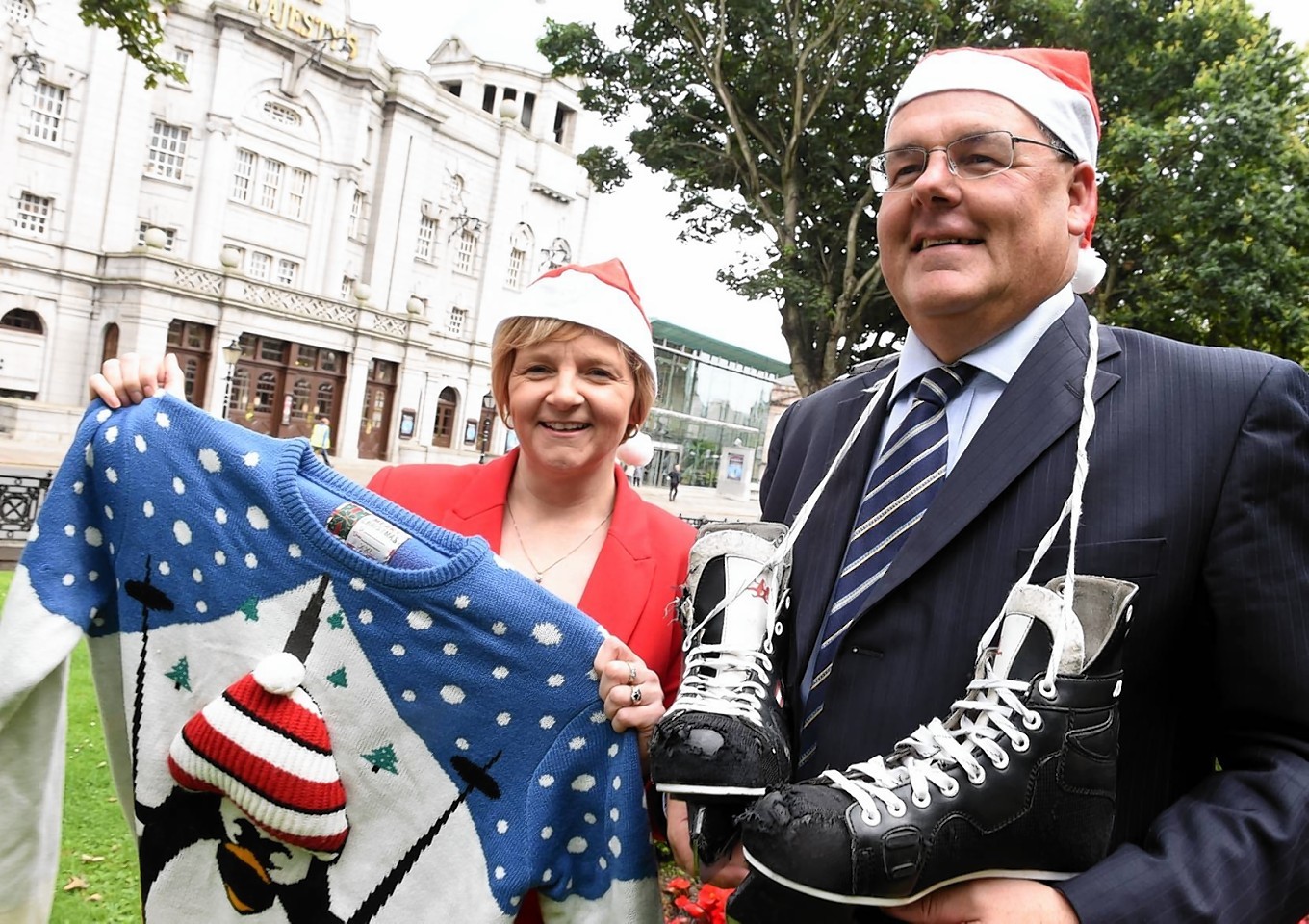 Aberdeen City Council leader Jenny Laing and chief executive of Aberdeen Inspired Gary Craig at the launch of the winter festival