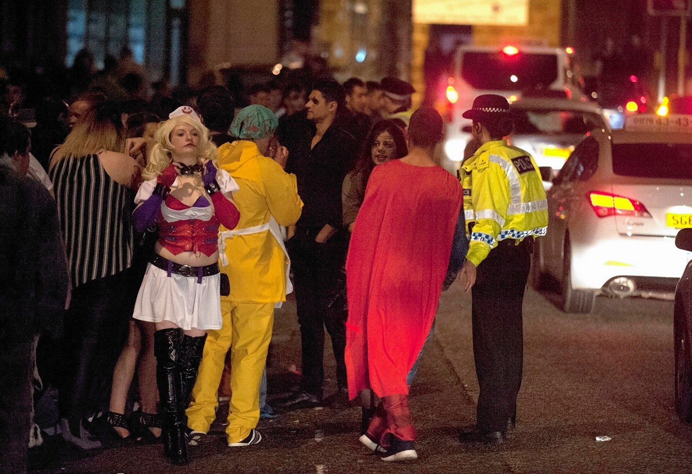 Police patrol Peterhead on one of their busiest nights of the year