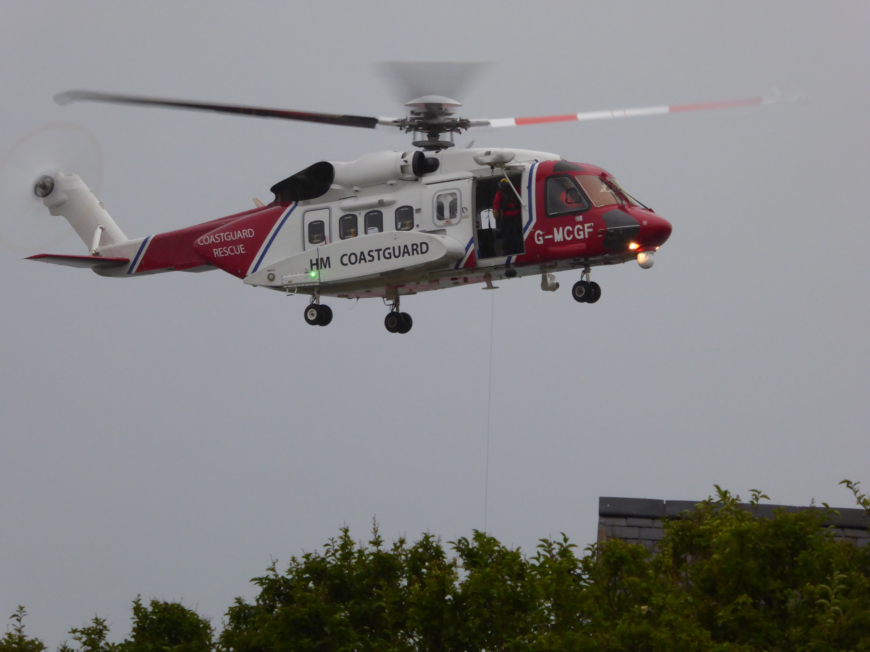 The Coastguard Helicopter was called to the incident at 11am. Photograph courtesy of Martin Sullivan