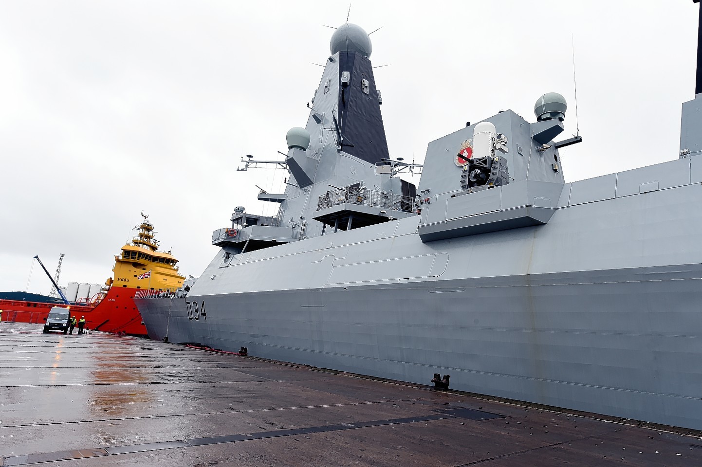 The HMS Diamond, docked at the harbour, Aberdeen. Picture by Jim Irvine