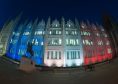 Marischal College lit up in Paris tribute. Picture by Norman Adams
