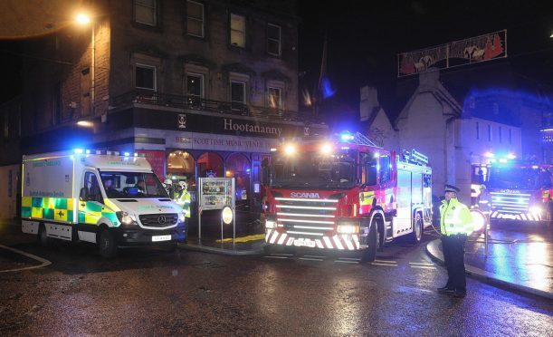 Emergency services at the scene in Inverness. Picture by Andrew Smith