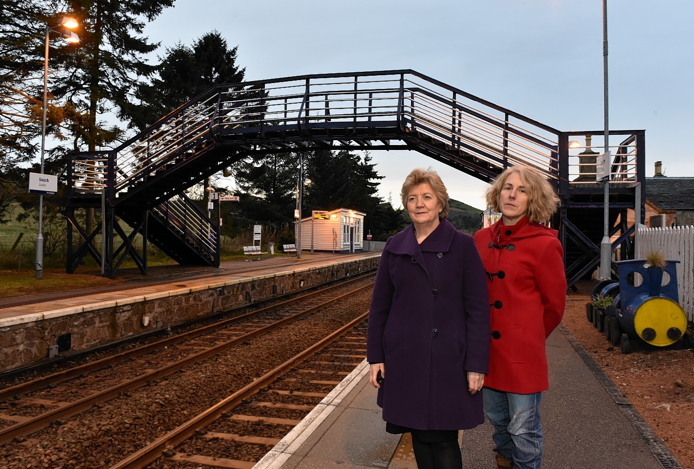 Sheena Lonchay (left) and Allison Grant are campaigning to get better disabled access to the station. Picture by Colin Rennie