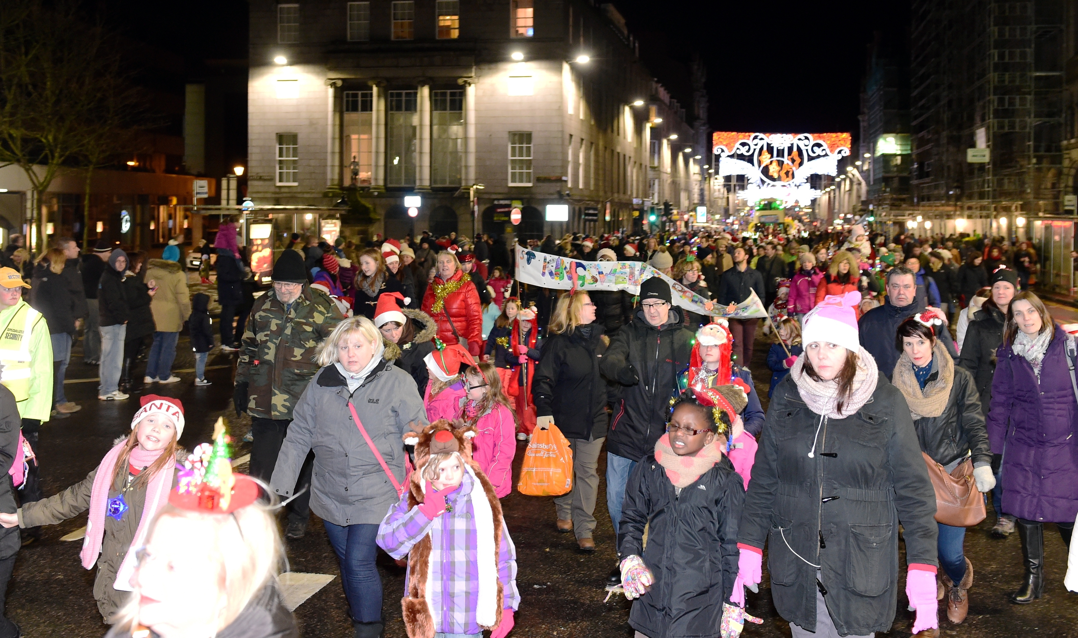 Revellers turned out in thousands to see the switch on 