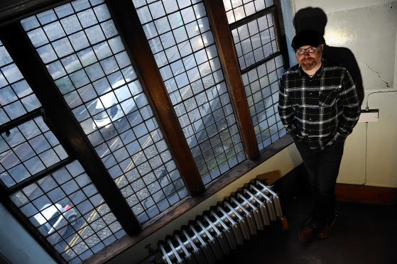 Director and artist Jim Ewen at the Anatomy Rooms at Marischal College.