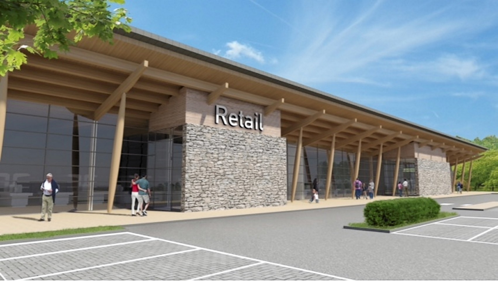 Artist impression of the proposed supermarket at Mill O' Forest