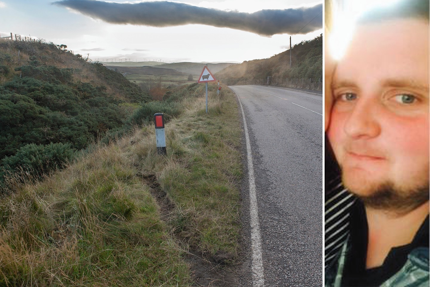 Niall Gunn died when his vehicle left the road on a sweeping bend and plunged down an embankment into a gully