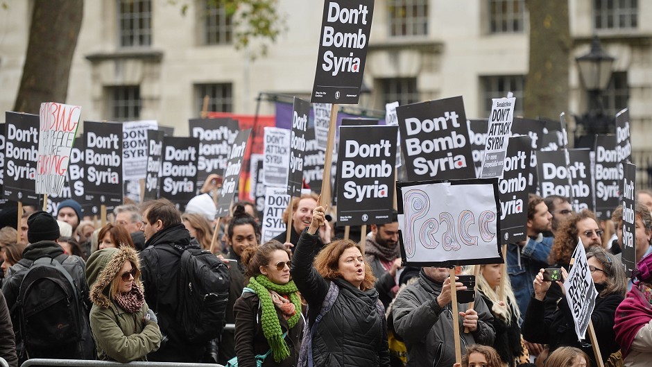 Protesters at a similar demonstration in London this week
