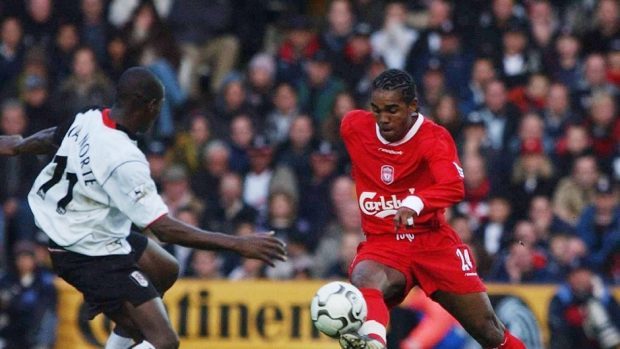 Florent Sinama Pongolle, pictured playing for Liverpool, has joined Dundee United