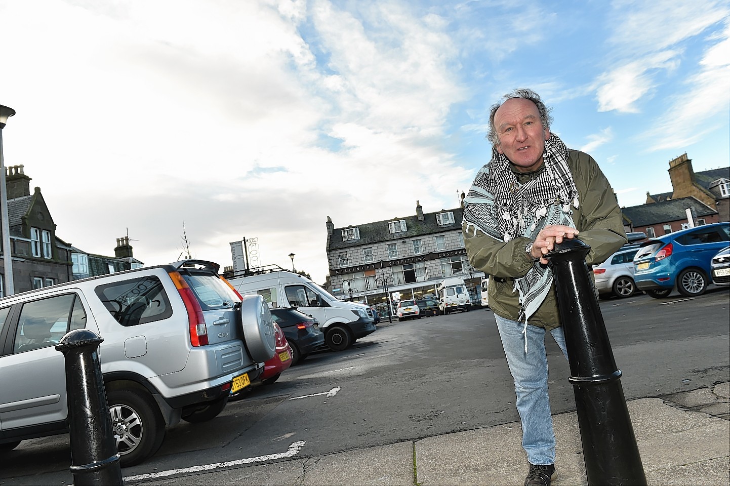 Stonehaven Square - Stonehaven and District Community Council are spearheading plans to revamp the town square and utilise part of the car park. Pictured is Phil Mills-Bishop.
Picture by COLIN RENNIE