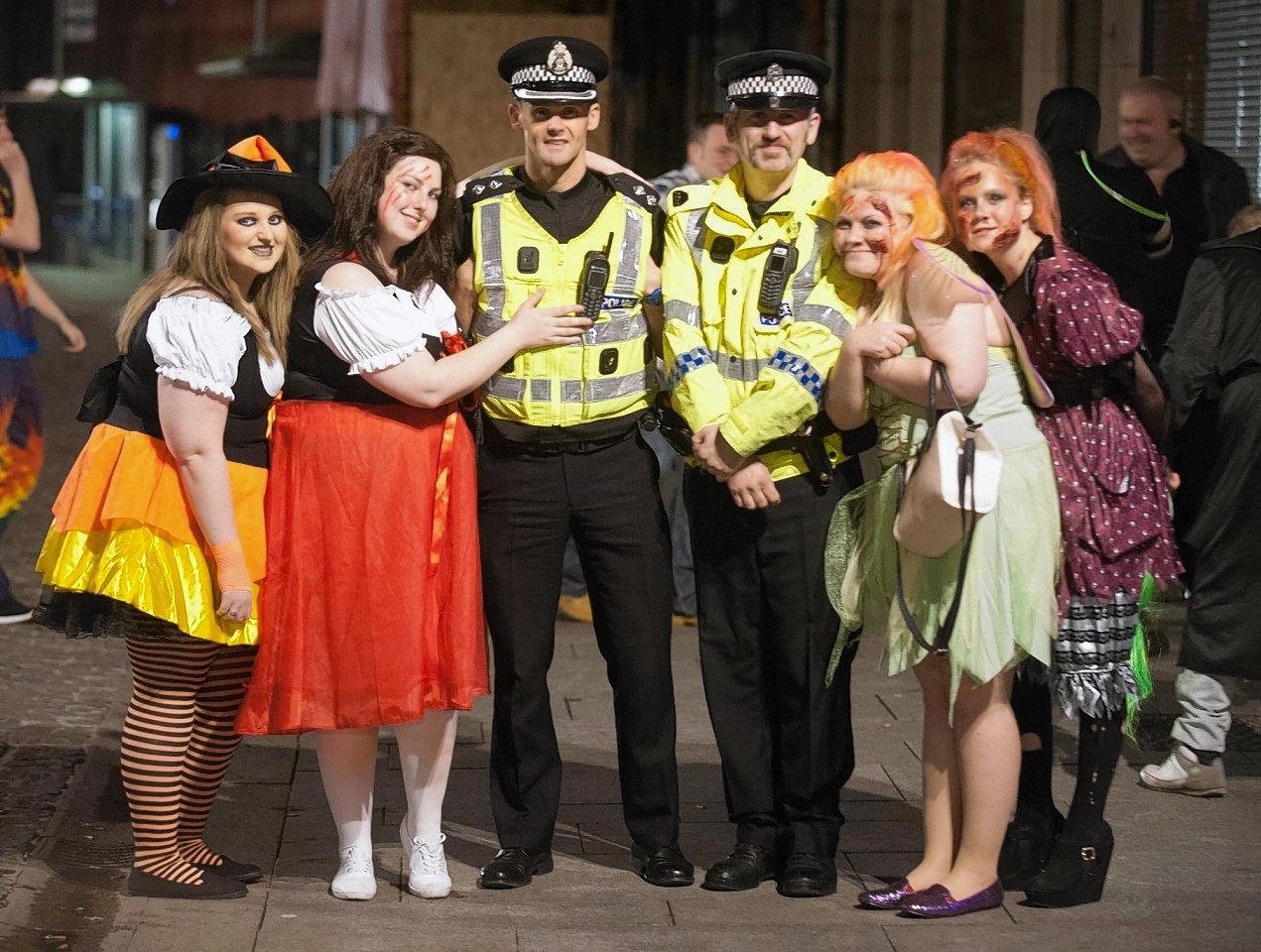 Police in Peterhead on one of their busiest nights of the year