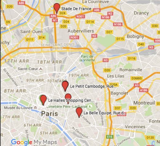 Map shows where the attacks have happened