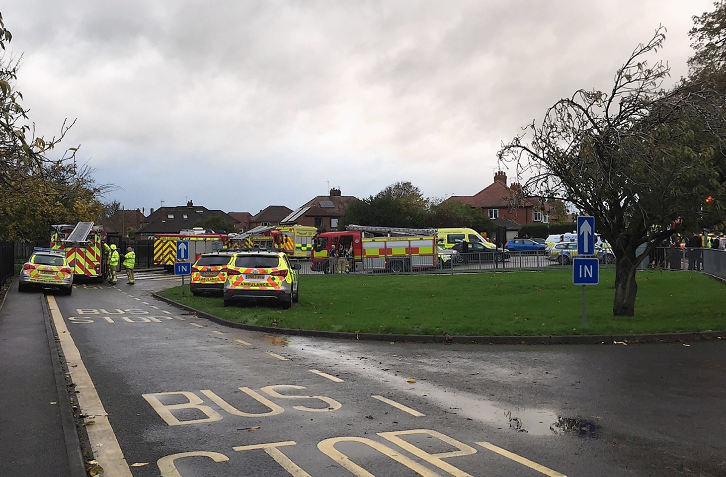 Emergency services outside Outwood Academy School 