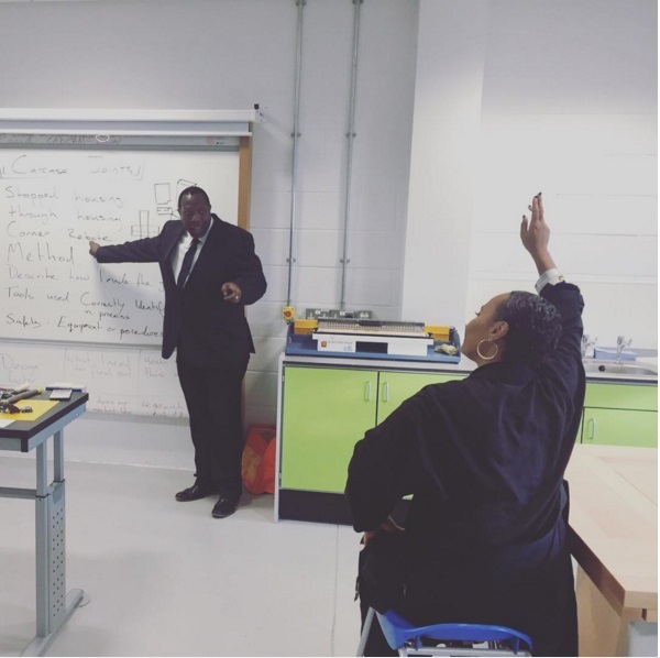 Emeli Sande in class with her father 