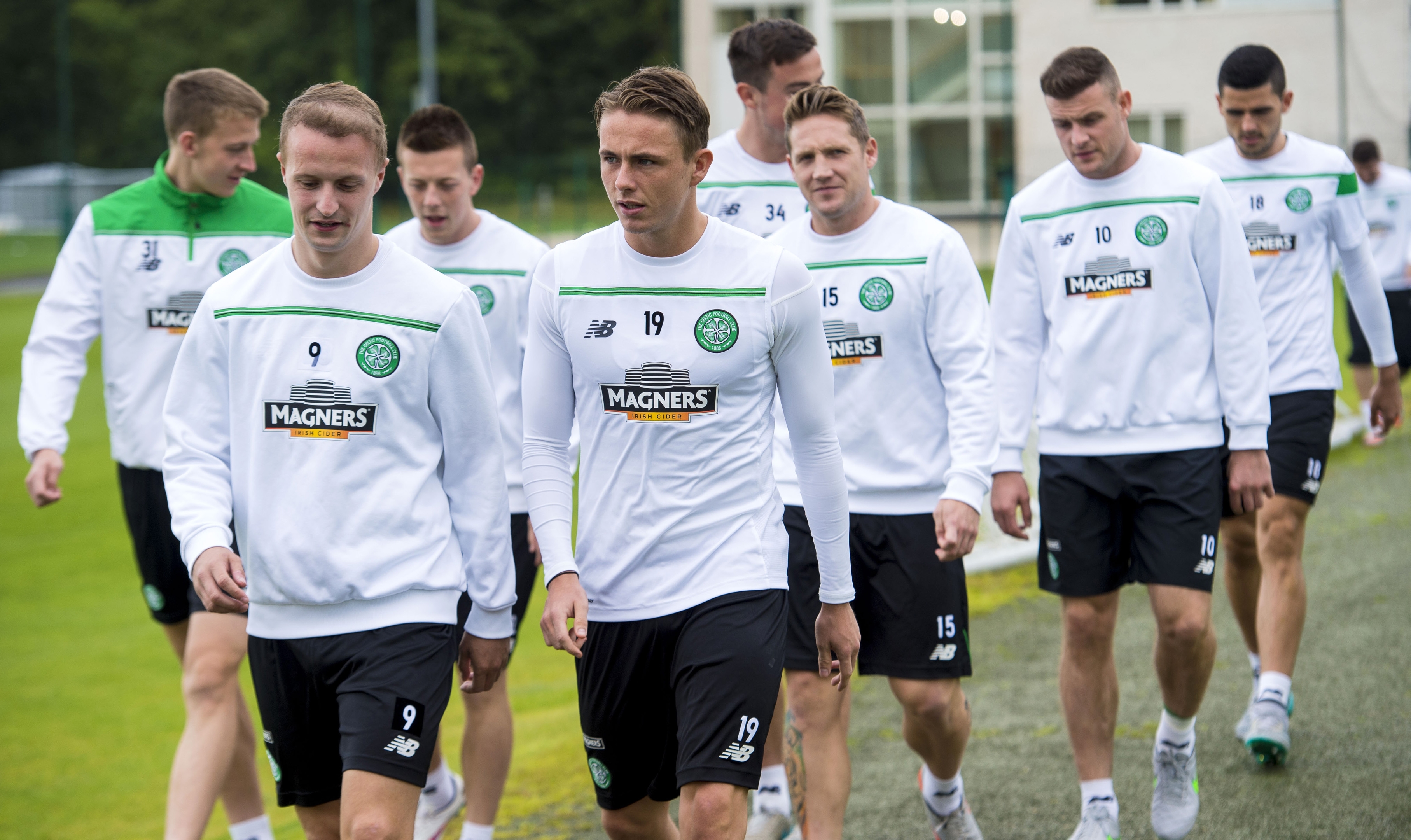 Leigh Griffiths and Scott Allan in training 
