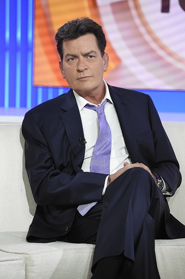 Former "Two and a Half Men" star Charlie Sheen during his interview today 