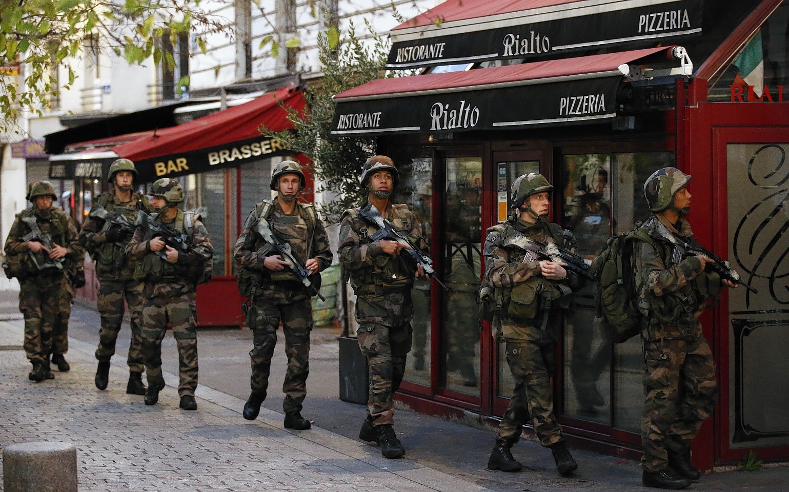 Soldiers operate in St. Denis, a northern suburb of Paris